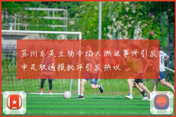 苏州东吴主场冷焰火燃放事件引发中足联通报批评引发热议